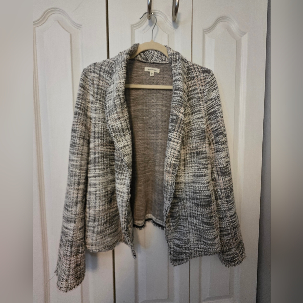 MAX STUDIO Black, White, And Pink  Knit Blazer Size L